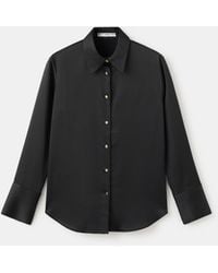 Mango - Satin Finish Flowy Shirt - Lyst