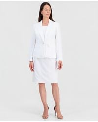 Le Suit - One-button Peplum Jacket & Basic Sheath Dress Suit - Lyst