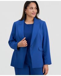 Tahari - Asl Plus Size One-button Long-sleeve Blazer - Lyst