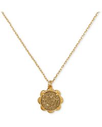 Kate Spade - Gold-tone Stone Flower Pendant Necklace - Lyst