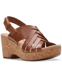 Clarks - Giselle Ivy Wedge Sandals - Lyst