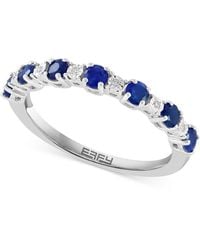 Effy - Effy® Sapphire (3/4 Ct. T.w.) & Diamond Accent Stacking Ring In Sterling Silver - Lyst