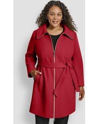 DKNY - Collared Neck Belted Coat P Xs Xxl - Lyst