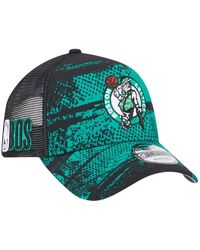 KTZ - Black/kelly Green Boston Celtics Tip Off A-frame Trucker 9forty Adjustable Hat - Lyst