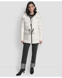 DKNY - Shine Hooded Anorak Puffer Coat - Lyst
