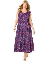 Woman Within - Plus Size Within Pintucked Sleeveless Dress - Lyst