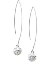 Macy's - Pave Crystal Ball On A Thread Wire Earrings Set - Lyst