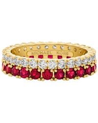 Michael Kors - Tone Pave Tennis Ring - Lyst