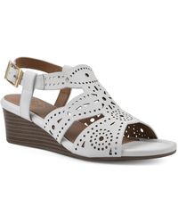 White Mountain - Brush Up Perforated Wedge Sandals - Lyst