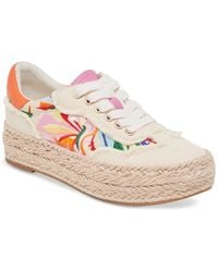 Dolce Vita - Fredy Platform Espadrille Lace-up Floral Sneakers - Lyst
