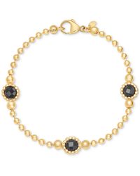 Macy's - Amethyst Station Bead Link Bracelet - Lyst
