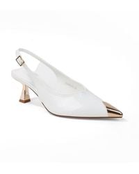 BERNESS - Patent Heels And Toe Cap Slingback Pumps - Lyst