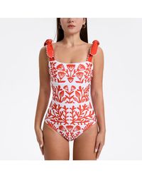 Jessie Zhao New York - Red Coral Reversible One-piece Swimsuit - Lyst