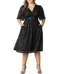 Kiyonna - Plus Size Starry Sequined Lace Cocktail Dress - Lyst