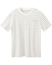 Mango - Crew Neck Stripe Cotton-linen Blend T-shirt - Lyst