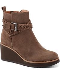 Earth - Chace Buckle Strap Wedge Booties - Lyst