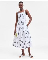 On 34th - Cotton Gauze Smocked Tank Tiered Midi Skirt Exclusively At Macys - Lyst
