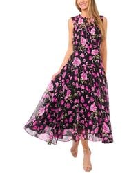 Cece - Sleeveless Shirred Midi Dress - Lyst