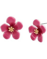 Betsey Johnson - Enamel Tropical Flower Stud Earrings - Lyst