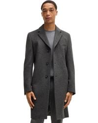 BOSS - Boss By Virgin Wool Cashmere Slim-fit Coat - Lyst
