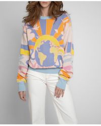 Nicole Miller Printed Crew Neck Sweater - Multicolor