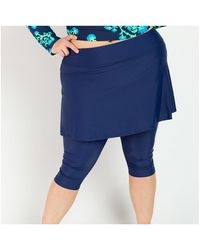 Calypsa - Plus Size Flared Swim Skort With Capri leggings - Lyst