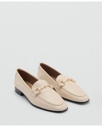 Mango - Buckle Leather Moccasins Shoes - Lyst