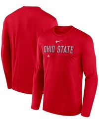 Nike - Ohio State Buckeyes 2025 Courtside Basketball Shootaround Legend Dri-fit Long Sleeve T-shirt - Lyst