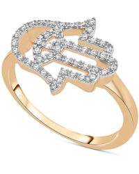 Wrapped in Love ? Diamond Hamsa Hand Ring (1/6 Ct. T.w.) In 14k Gold, Created For Macy's - Metallic