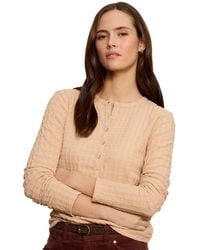 Sanctuary - Not So Basic Textured Long-sleeve Henley Top - Lyst