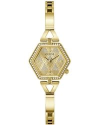Guess - Analog Gold-tone Steel Watch 28mm - Lyst