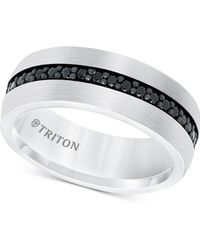 Triton Black Sapphire Band (7/8 Ct. T.w.) In White Tungsten Carbide