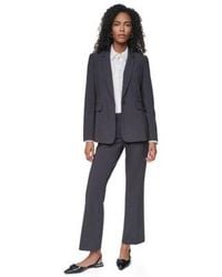 DKNY - Petites Pick Stitch Single Button Blazer High Rise Straight Leg Pants - Lyst