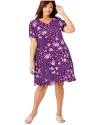 Woman Within - Plus Size Within Short Crinkle Dress - Lyst