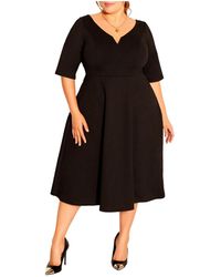 City Chic - Plus Size Cute Girl Elbow Sleeve A-line Dress - Lyst