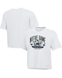 Under Armour - Notre Dame Fighting Irish Essentials Icon Ultra-soft Boxy Cropped T-shirt - Lyst