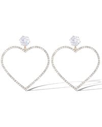 Jessica Simpson - Glass Stone Heart Earrings - Lyst
