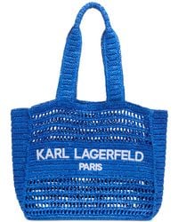 Karl Lagerfeld - Antibes Woven Straw Large Tote - Lyst