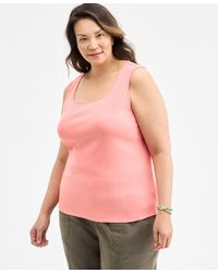 Style & Co. - Plus Size Cotton Square-neck Tank Top - Lyst