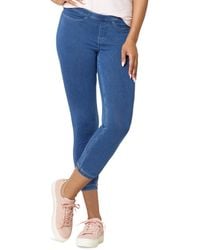 Hue - Mid-rise Pull-on Denim Capri leggings - Lyst