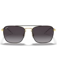 Ray-Ban - 0rb3588 Square Sunglasses, Rubber Silver, 55.0 Mm - Lyst