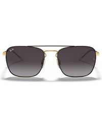 Ray-Ban - 0rb3588 Square Sunglasses, Rubber Silver, 55.0 Mm - Lyst