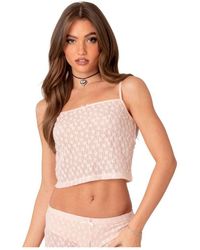 Edikted - Lace Tank Top With Cf Bow - Lyst