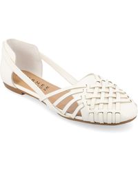 Journee Collection - Ekko Woven Round Toe Flats - Lyst