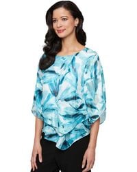 Alex Evenings - Printed Chiffon Burnout Blouse - Lyst