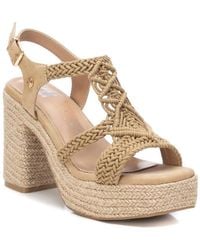 Xti - Heeled Jute Platform Sandals By - Lyst