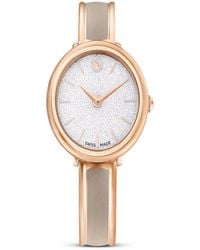 Swarovski - Crystalline Swiss Metal Bracelet Bangle Watch 32 X 32mm - Lyst