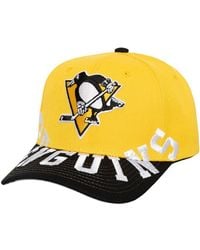 Mitchell & Ness - Gold/black Pittsburgh Penguins Under Arch Two-tone Pro Crown Snapback Hat - Lyst