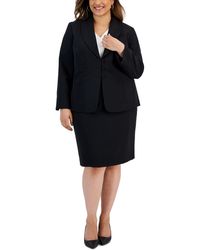 Le Suit - Plus Size Seamed Crepe Jacket Slim Skirt Suit - Lyst