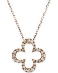 Macy's - Diamond Clover 18" Pendant Necklace (1/3 Ct. T.w. - Lyst